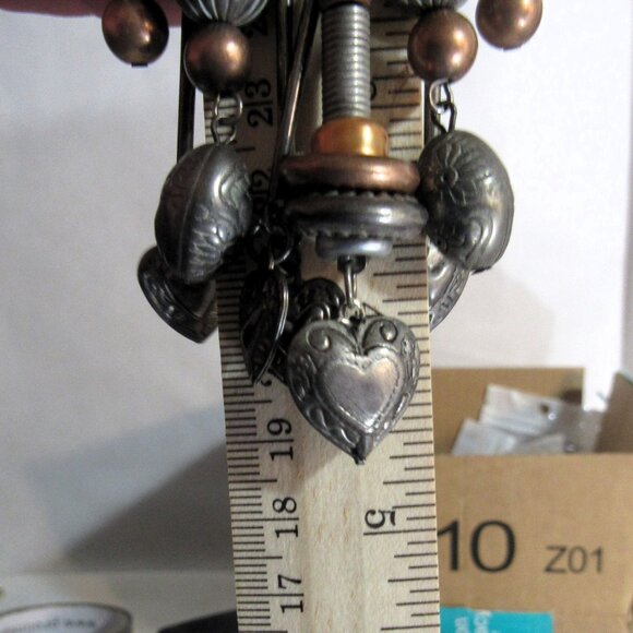 SILVER, COPPER , BRASS SOUTHWEST ORNATE BUTTON COVERS THUNDERBIRD + HEARTS - Picture 4 of 7